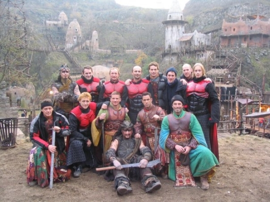 James Bamford and other stunt performers on the Tronjheim set of 'Eragon'